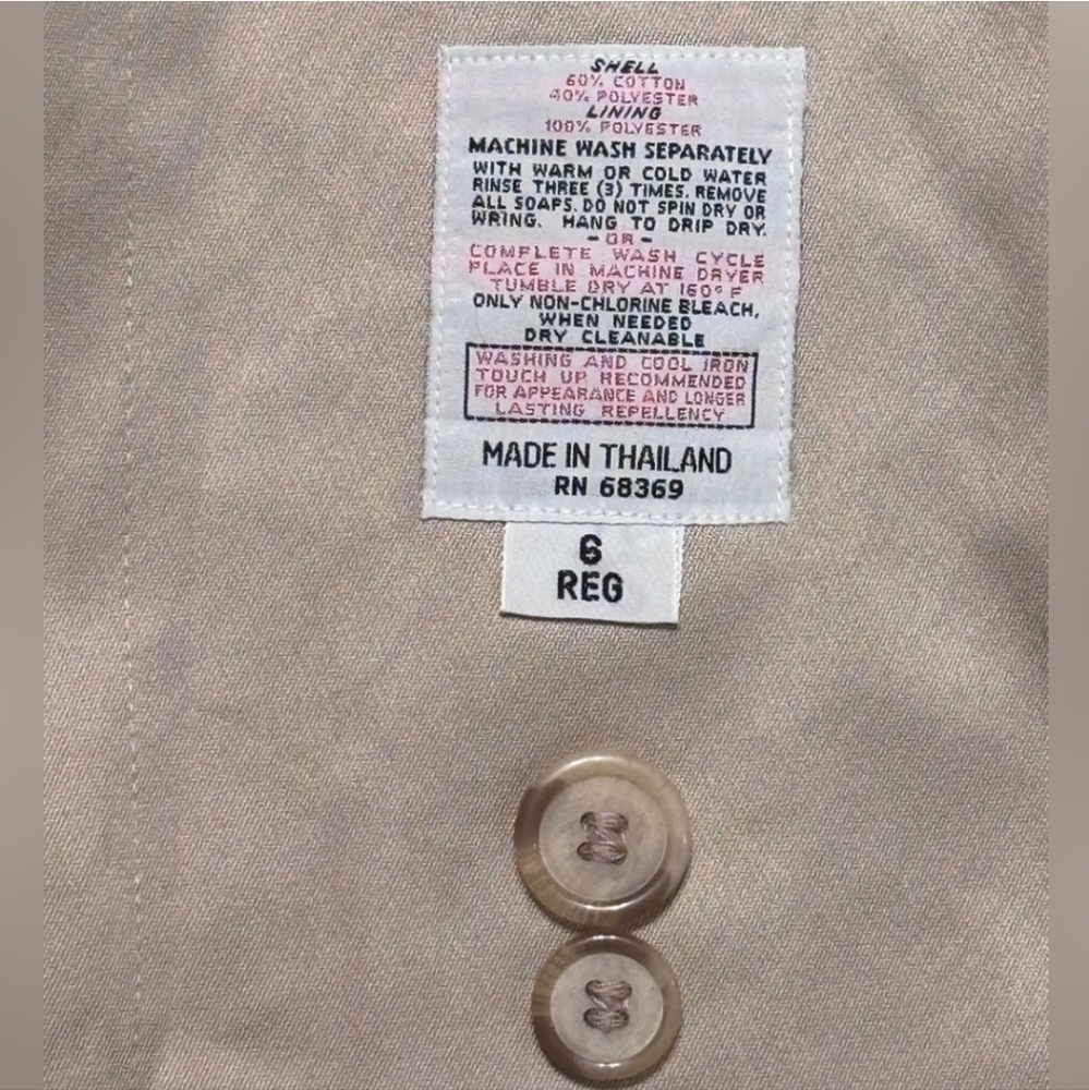 LONDON TOWNE Tan Double Breasted Trench Coat VINTAGE - Picture 8 of 12